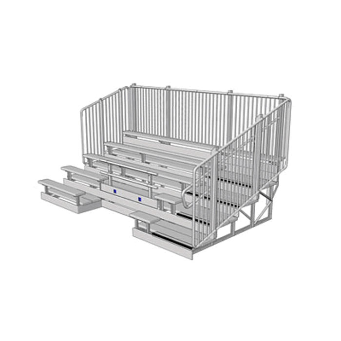 10 Row ADA Series Bleacher with Aluminum Frame and Vertical Picket Guardrail