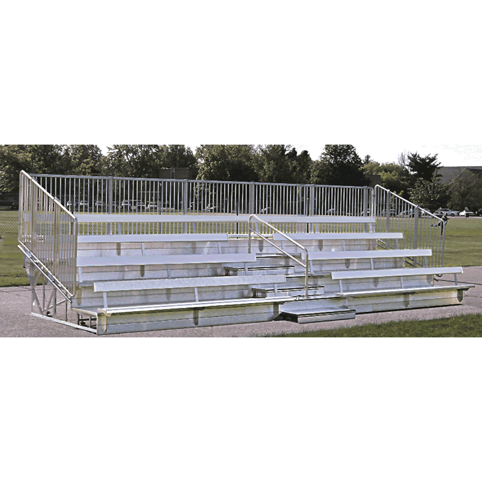 4 Row Superior Seat Series Bleacher with Aluminum Frame and Vertical Picket Guardrail