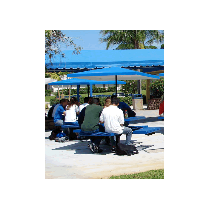 Bistro Square Fiberglass Umbrella with Valence