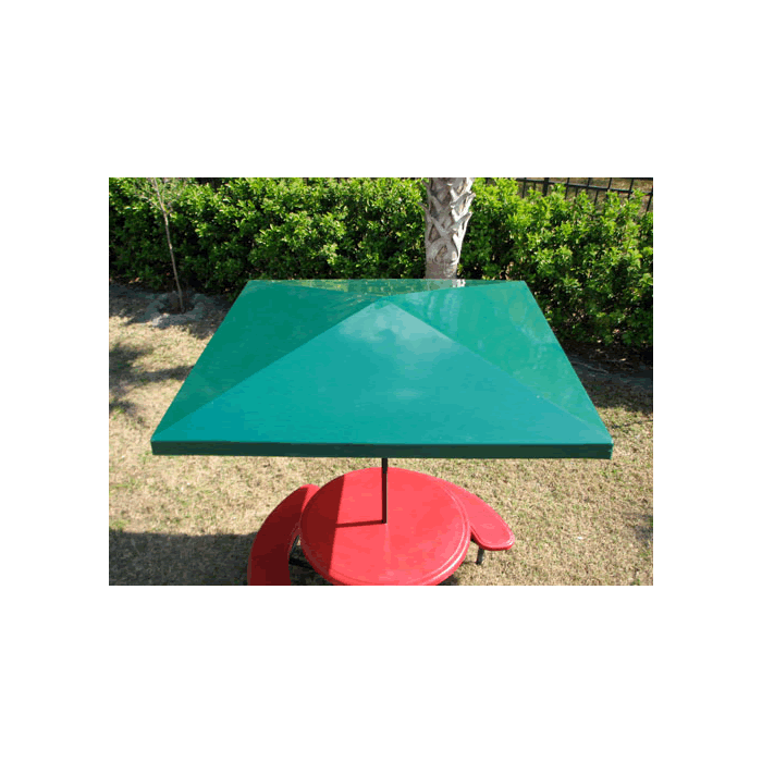 Bistro Square Fiberglass Umbrella with Valence