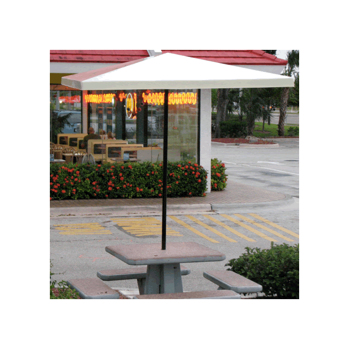 Bistro Square Fiberglass Umbrella with Valence