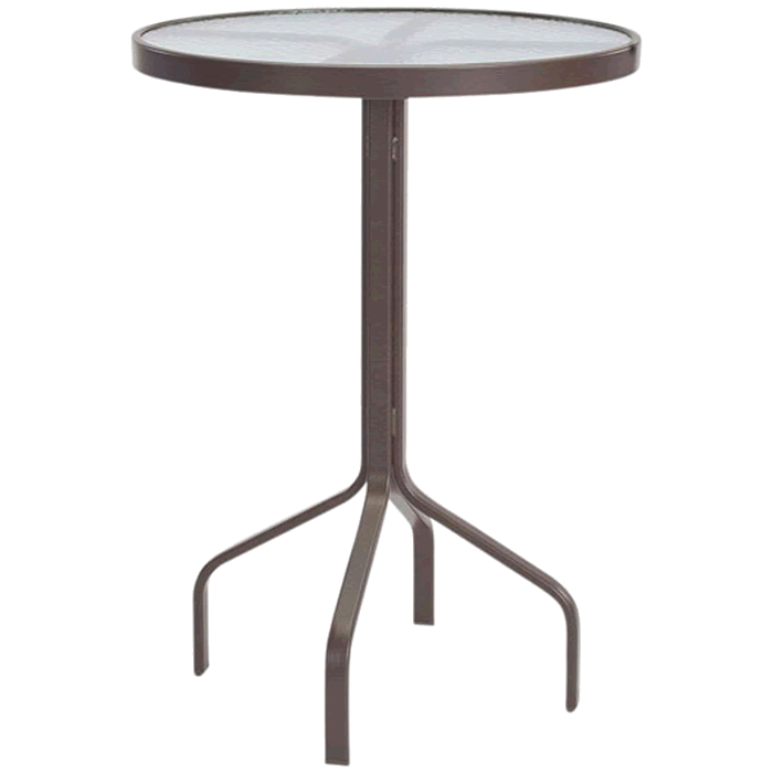 Round Acrylic Top Balcony Table with Flat Tube Base
