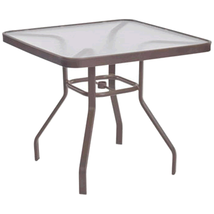 Square Acrylic Top Dining Table with Flat Tube Base