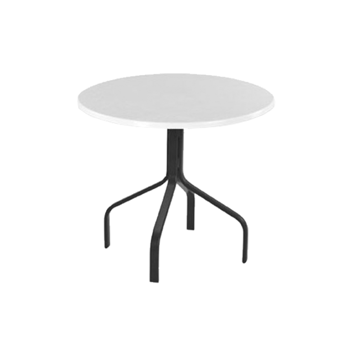 Round Fiberglass Top Dining Table with Flat Tube Base