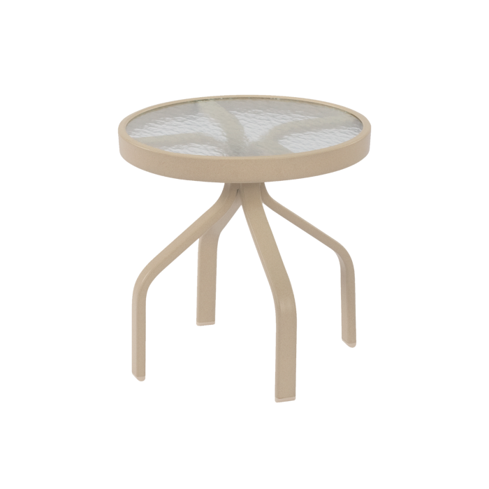 Round Acrylic Top Side Table with Flat Tube Base