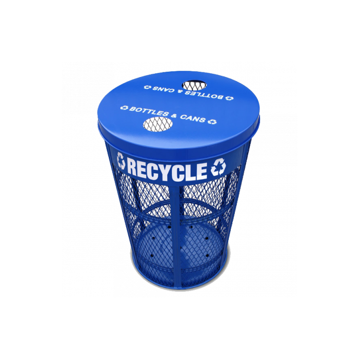 Expanded Metal Recycled Unit with Recycle Flat Top Lid