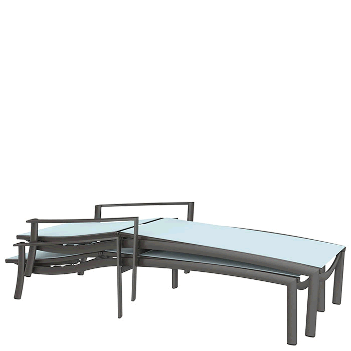 KOR Relaxed Sling Chaise Lounge with Arms