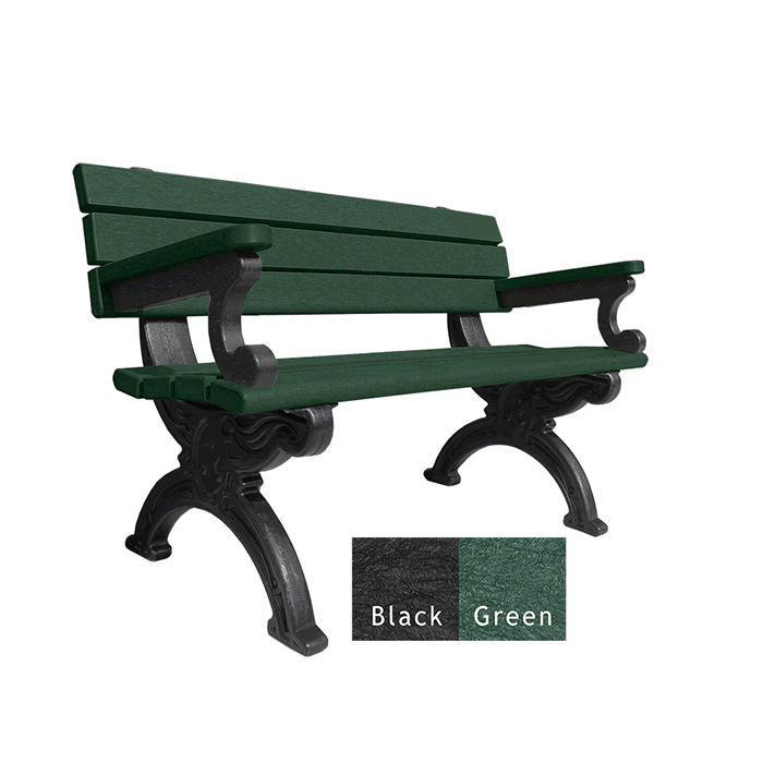 Silhouette Backed Bench with Arms