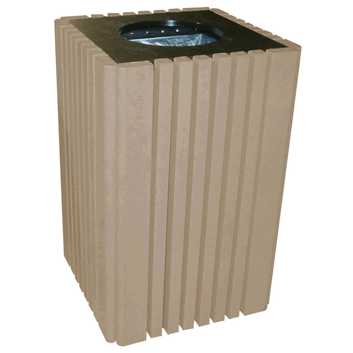 Tall Square Trash Receptacle