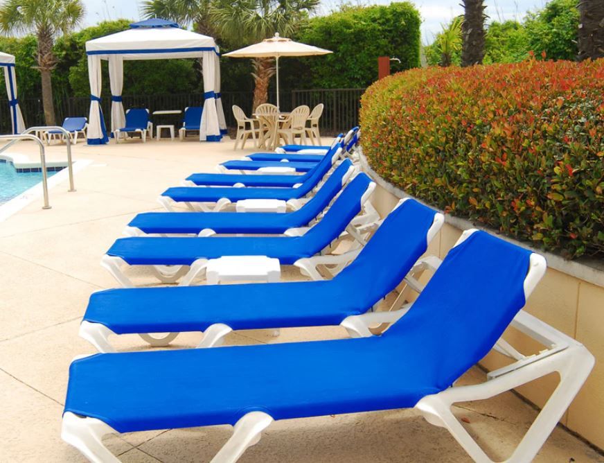 Nautical Adjustable Sling Chaise Lounge without Arms