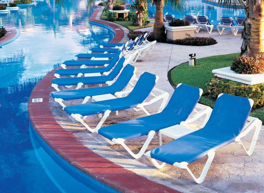 Nautical Adjustable Sling Chaise Lounge without Arms