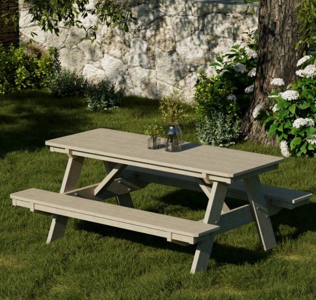 Heritage 72" Picnic Table with Attached Benches