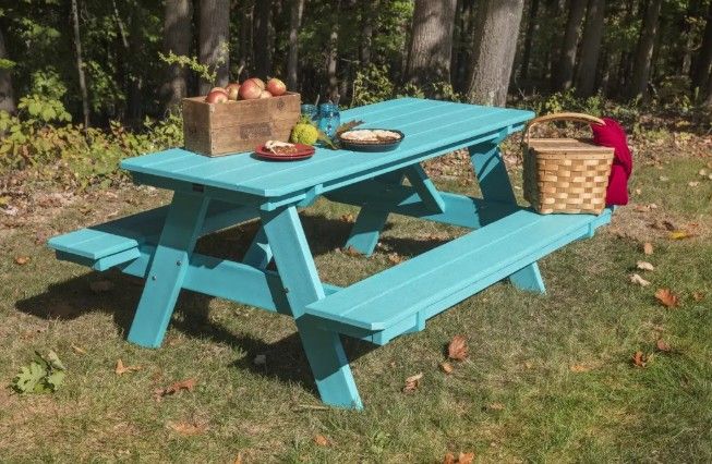 Heritage 72" Picnic Table with Attached Benches