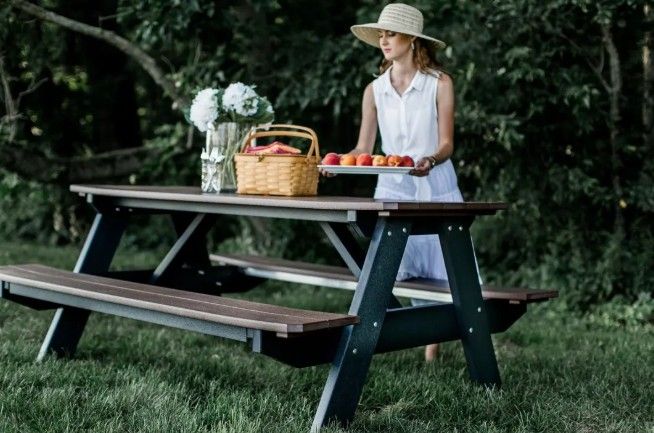 Heritage 72" Picnic Table with Attached Benches