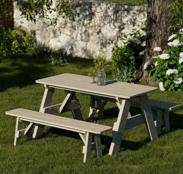 Heritage 72" Picnic Table with Detached Benches