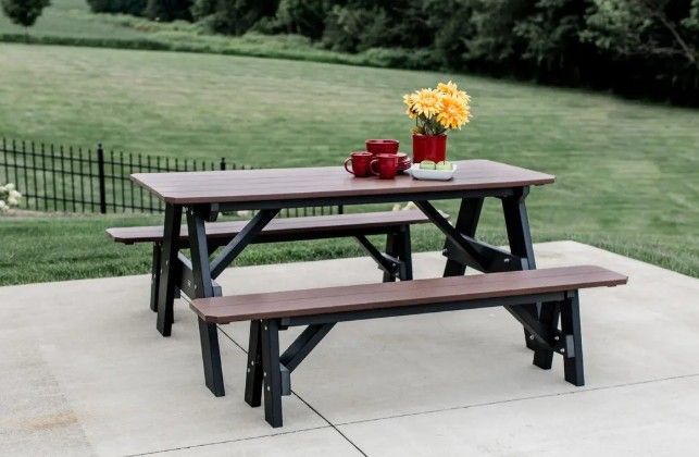 Heritage 72" Picnic Table with Detached Benches
