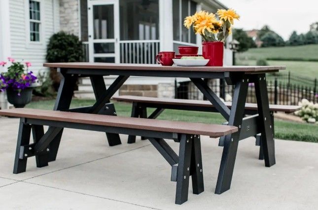 Heritage 72" Picnic Table with Detached Benches