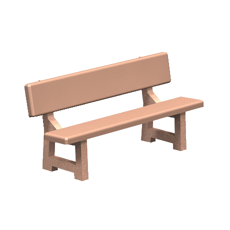 PB Series Lakeside Concrete Bench with Back
