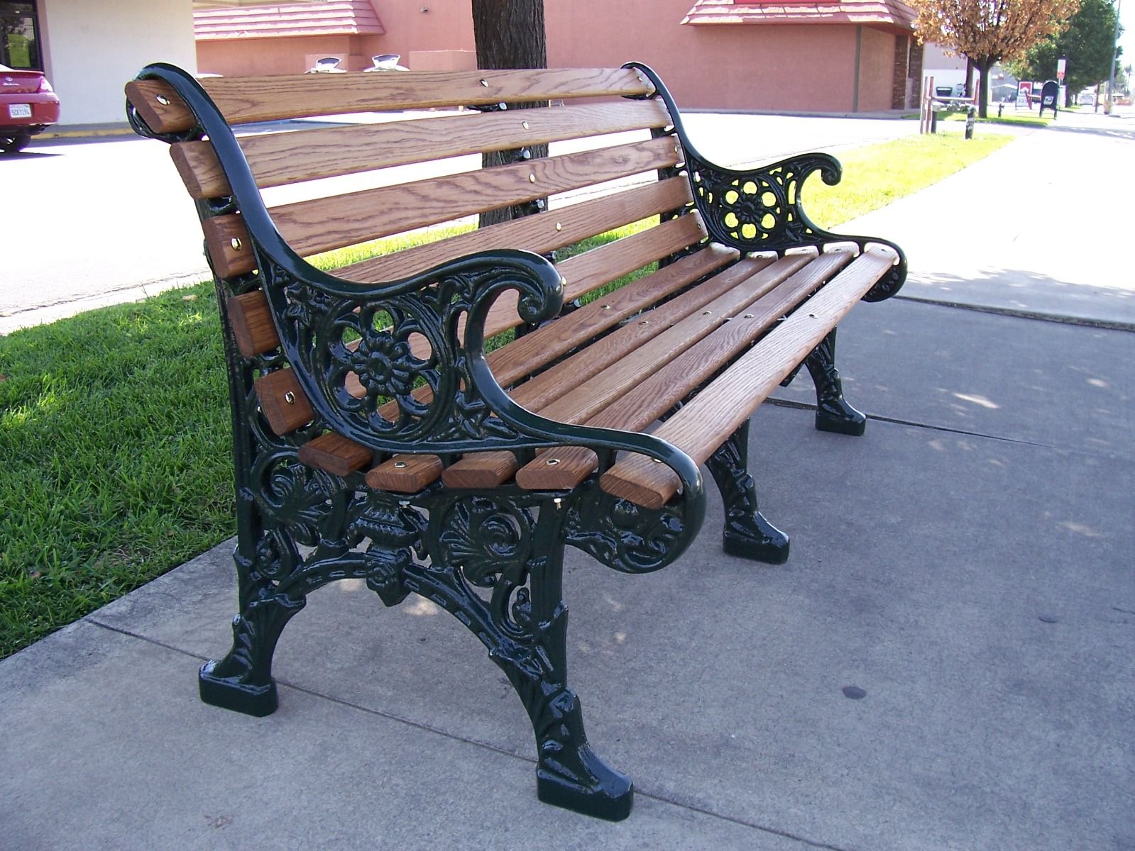 Renaissance Bench with Wood Slat Seat and Back