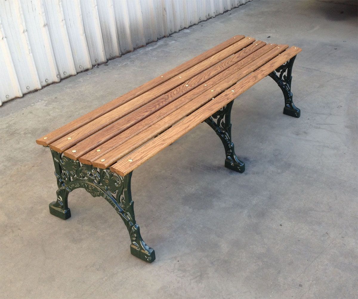 Renaissance Backless Bench with Wood Slat Seat