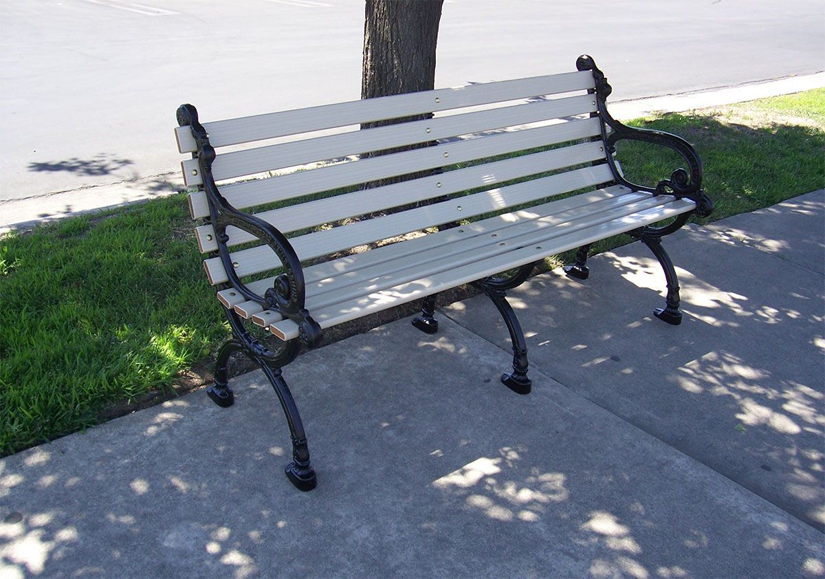 Victorian Bench with Aluminum Slat Seat and Back