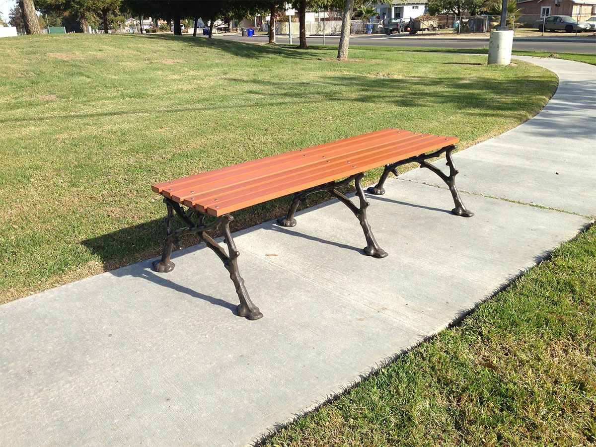 Woodland Backless Bench with Recycled Plastic Slat Seat