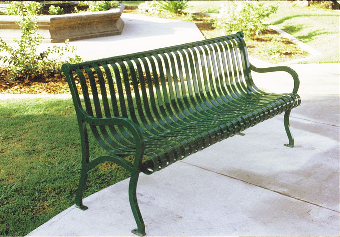 Iron Valley Bench with Strap Steel Seat and Back