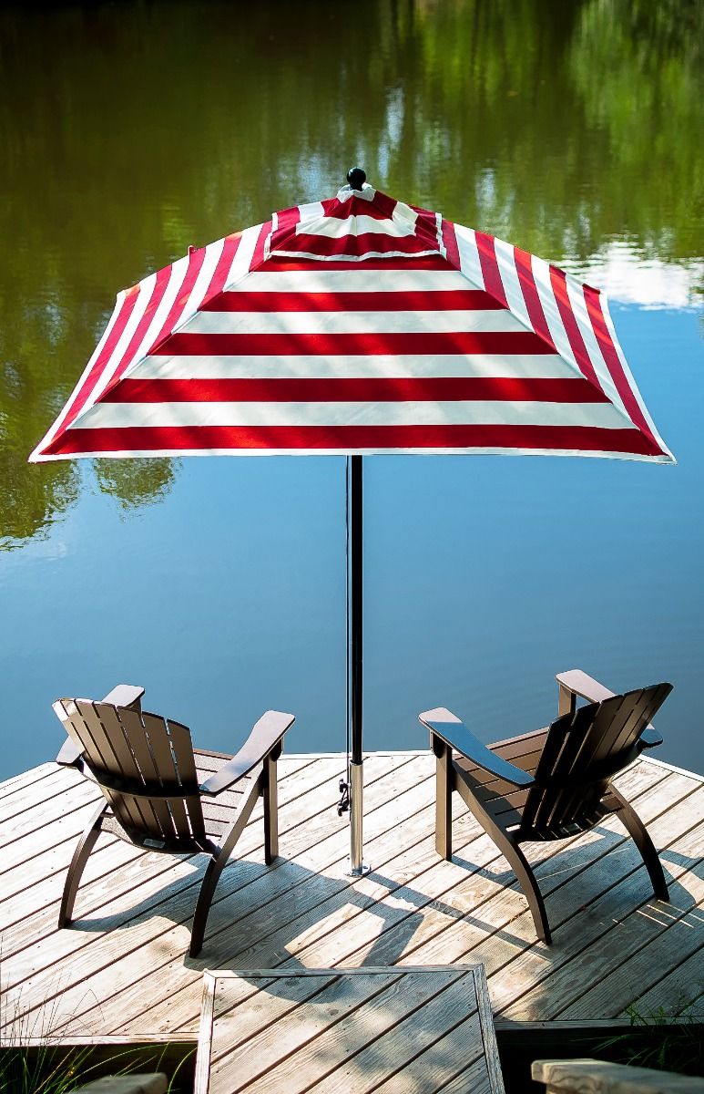 Monterey Collection Square Fiberglass Market Umbrella