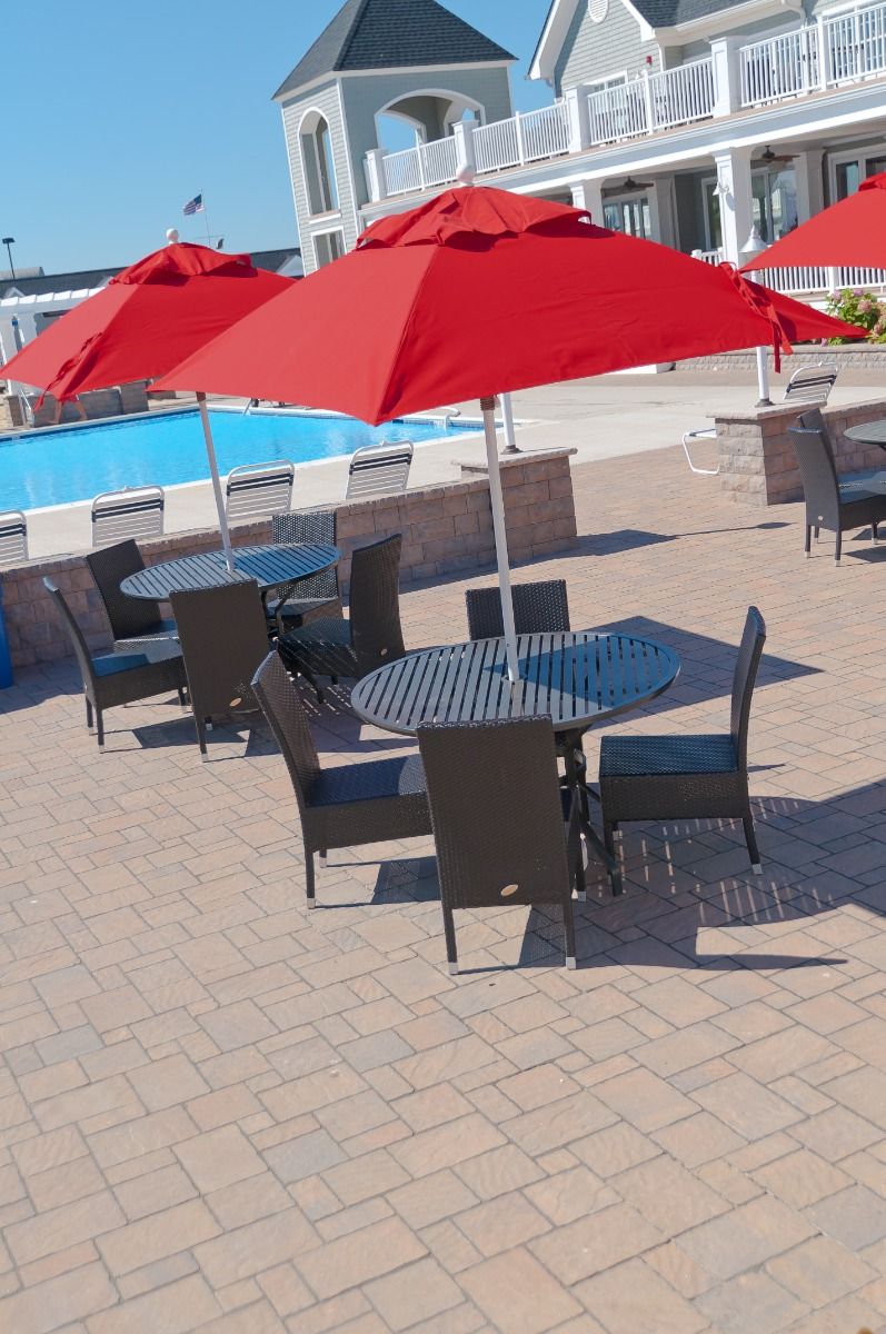 Monterey Collection Square Fiberglass Market Umbrella