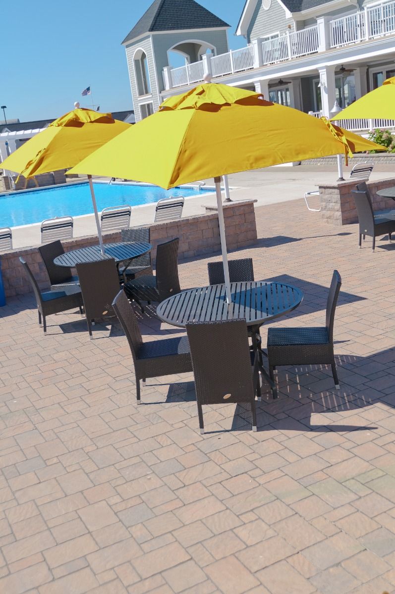 Monterey Collection Square Fiberglass Market Umbrella