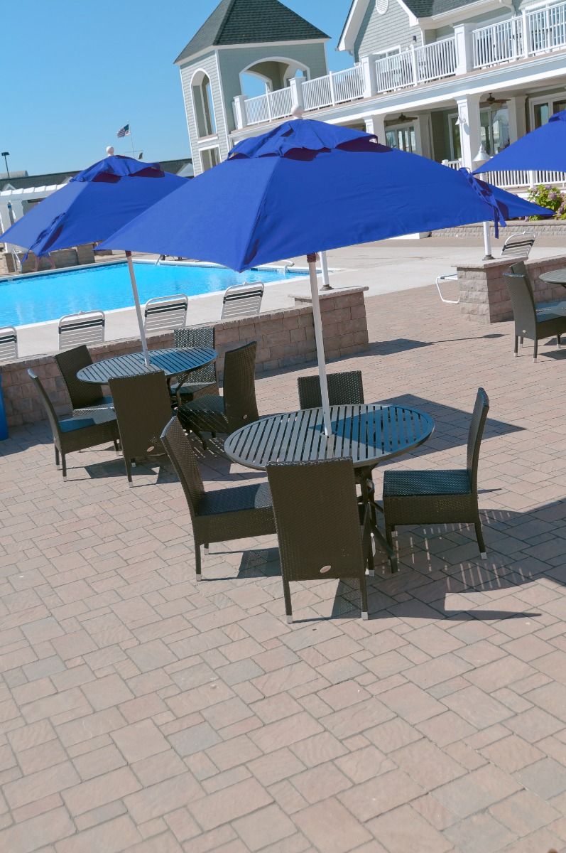 Monterey Collection Square Fiberglass Market Umbrella