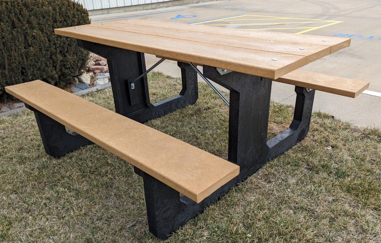 Walk Thru Picnic Tables, w/ Black Legs