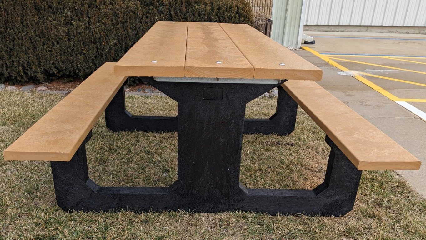 Walk Thru Picnic Tables, w/ Black Legs