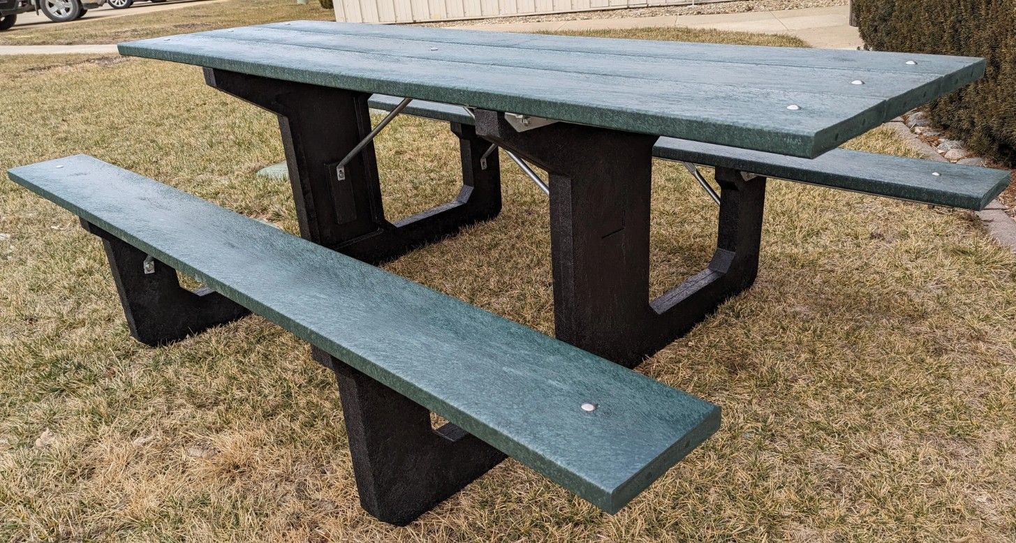 Walk Thru Picnic Tables, w/ Black Legs