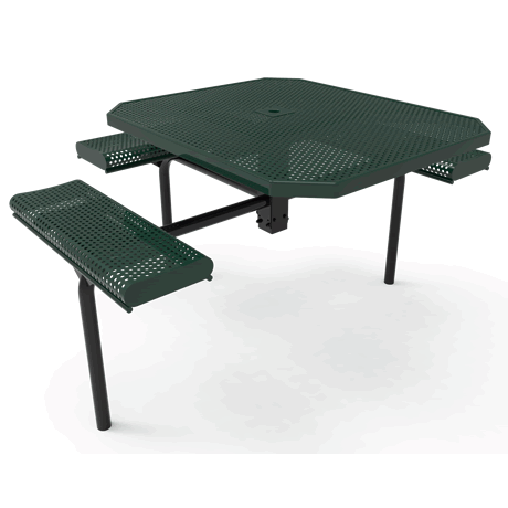 Rivendale Octagon Nexus Pedestal Table with Rolled Seats - ADA Accessible