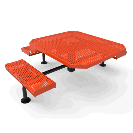 Rivendale Octagon Nexus Pedestal Table with Rolled Seats - ADA Accessible