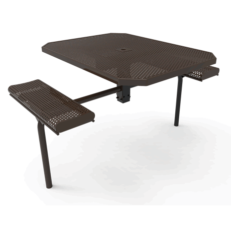 Rivendale Octagon Nexus Pedestal Table with Rolled Seats - ADA Accessible