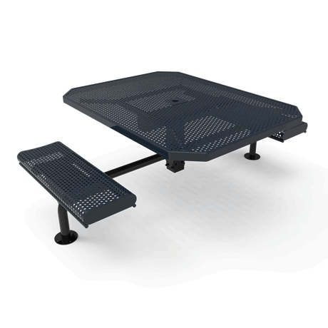 Rivendale Octagon Nexus Pedestal Table with Rolled Seats - ADA Accessible