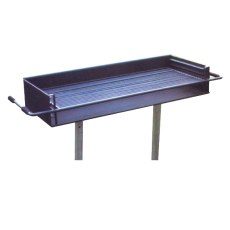 Ocean Bay Group Grill with One Adjustable 4-Position Cooking Grate And Two Galvanized Pedestals