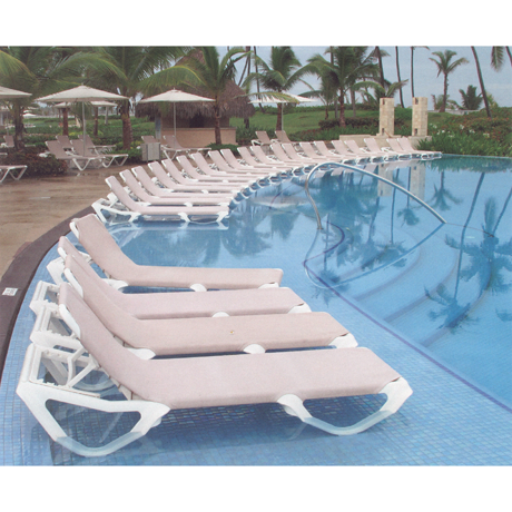 Nautical Adjustable Sling Chaise Lounge without Arms