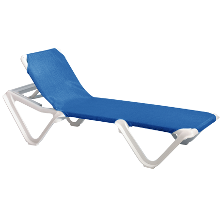 Nautical Adjustable Sling Chaise Lounge without Arms