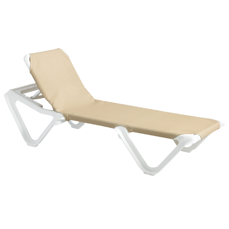 Nautical Adjustable Sling Chaise Lounge without Arms
