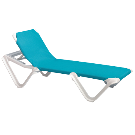 Nautical Adjustable Sling Chaise Lounge without Arms
