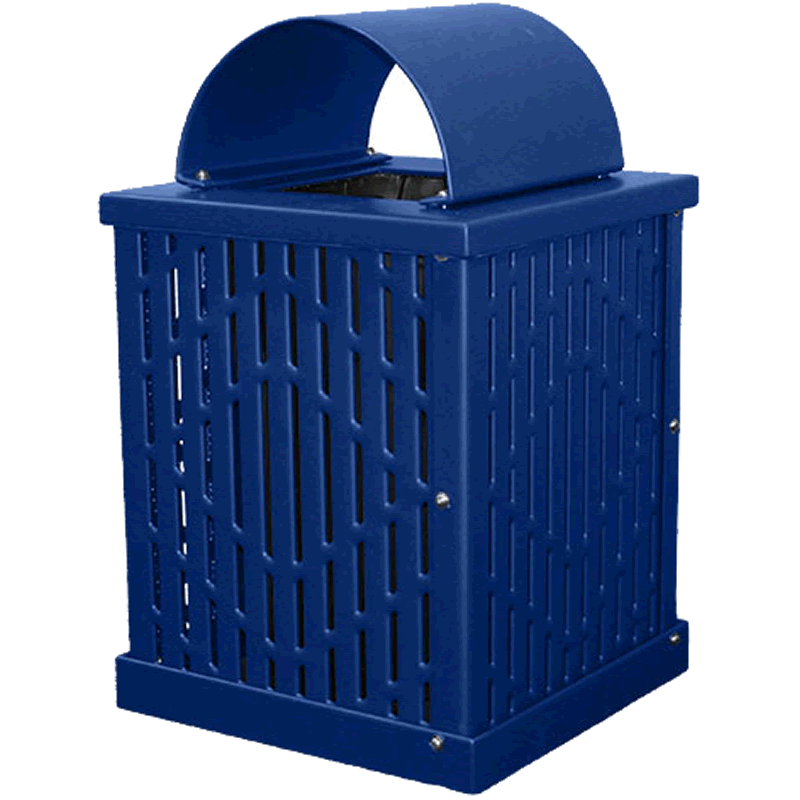 Square Receptacle with Liner and Arch Lid (Liner included with 32 gallon receptacle only)