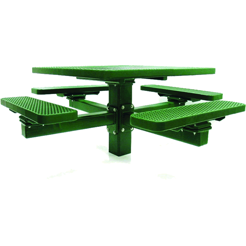 Champion Series Square Picnic Table - Single Pedestal - 4' Top