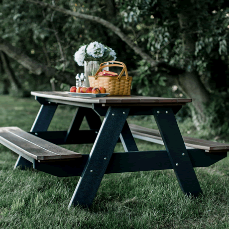 Heritage 72" Picnic Table with Attached Benches
