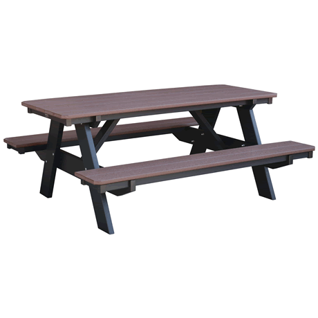 Heritage 72" Picnic Table with Attached Benches