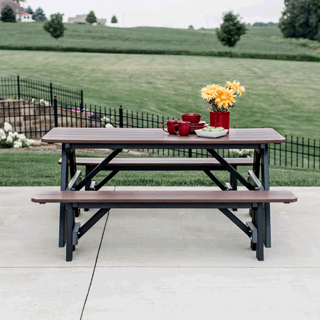 Heritage 72" Picnic Table with Detached Benches
