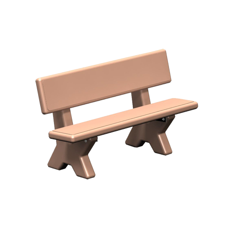 PBX Series X-Terra Concrete Bench with Back