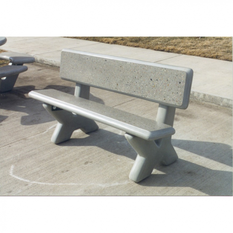 PBX Series X-Terra Concrete Bench with Back